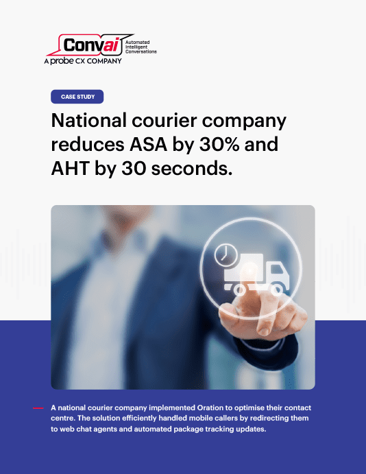 National courier company reduces ASA by 30% and AHT by 30 seconds