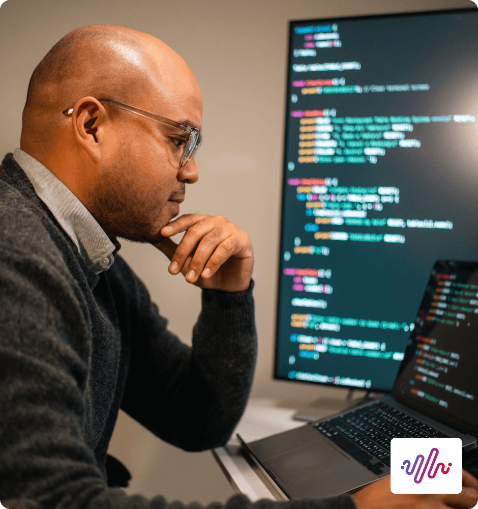Tech manager working on security systems